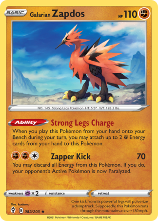 Galarian Zapdos 82 / 203