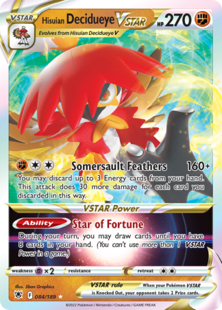 Hisuian Decidueye VSTAR 84 / 189