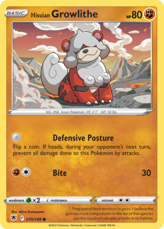 Hisuian Growlithe 70 / 189
