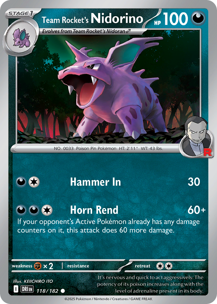 Team Rocket’s Nidorino 118 / 182