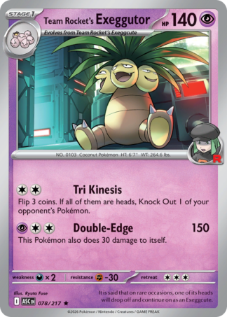 Team Rocket's Exeggutor 78 / 217