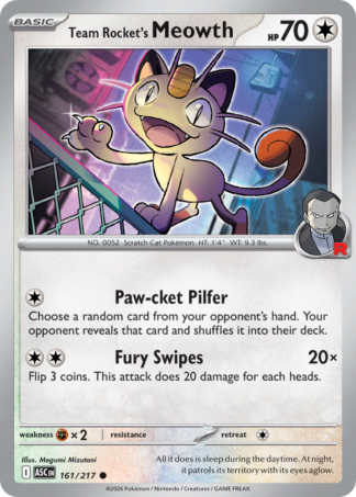 Team Rocket's Meowth 161 / 217