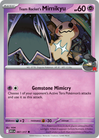 Team Rocket's Mimikyu 97 / 217