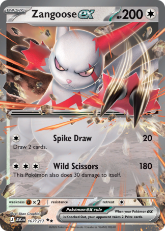 Zangoose ex 167 / 217