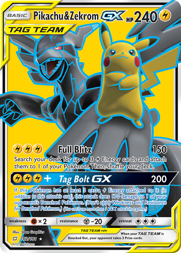 Pikachu & Zekrom-GX 162 / 181