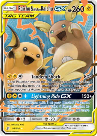 Raichu & Alolan Raichu-GX 54 / 236