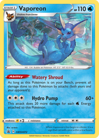 Vaporeon SWSH072 / 307